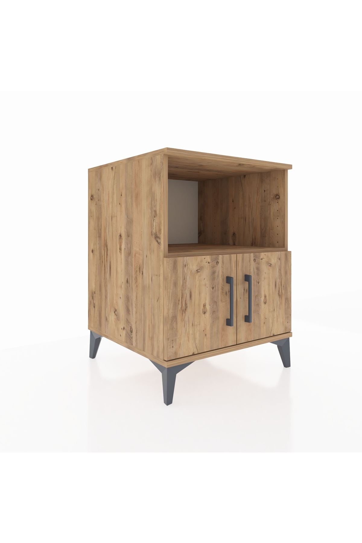 Kronos Komodin 2 Raflı 2 Kapaklı 60x59x80 Çam-Çam