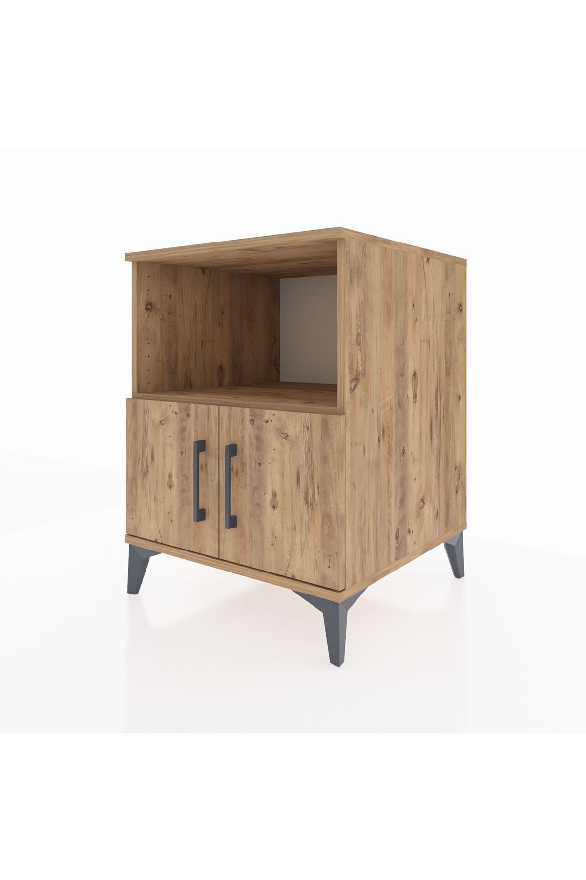 Kronos Komodin 2 Raflı 2 Kapaklı 60x59x80 Çam-Çam