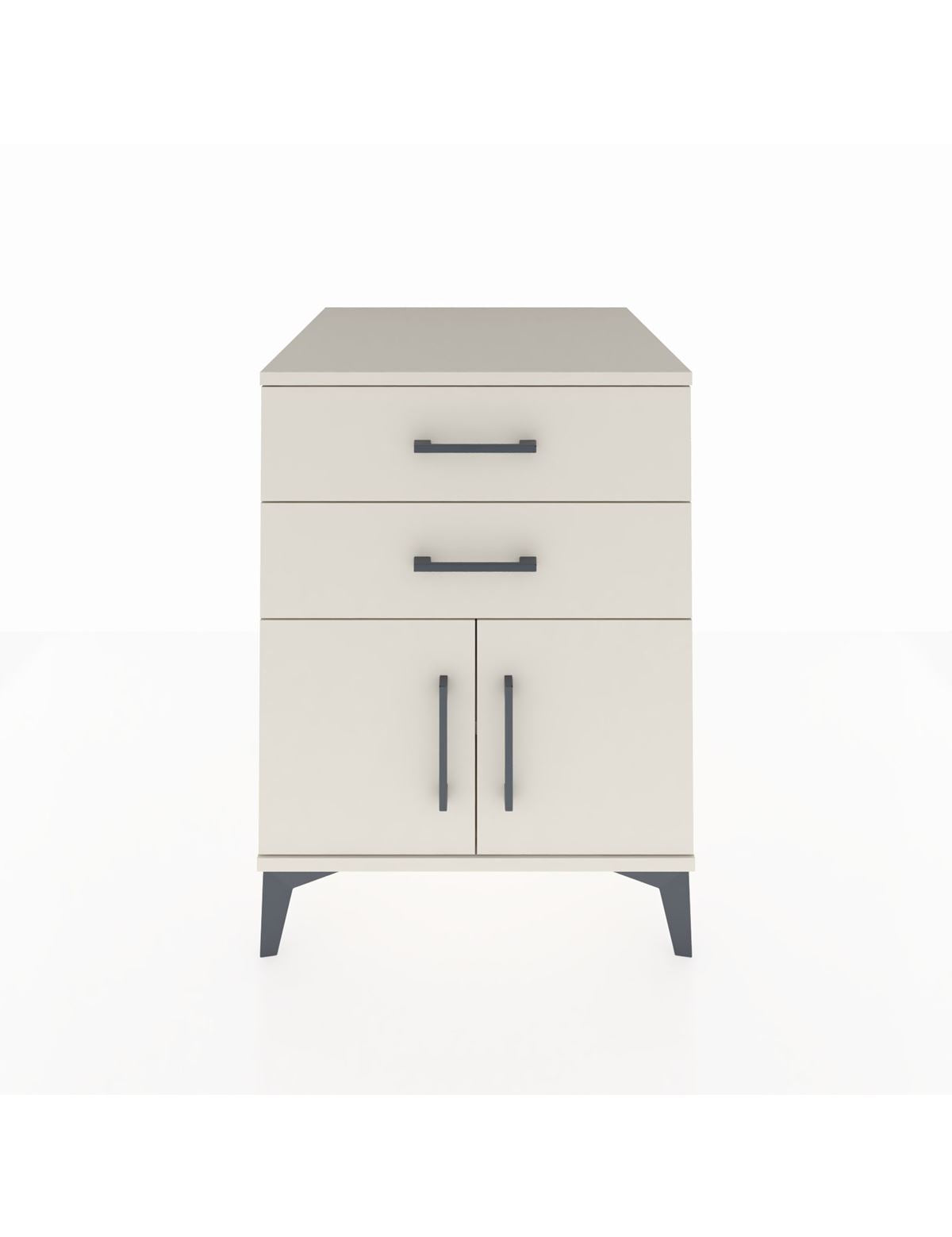 Kronos Komodin Tek Raflı 2 Çekmeceli 2 Kapaklı 60x59x80 Aytaşı-Aytaşı