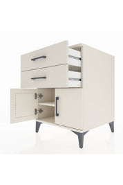 Kronos Komodin Tek Raflı 2 Çekmeceli 2 Kapaklı 60x59x80 Aytaşı-Aytaşı