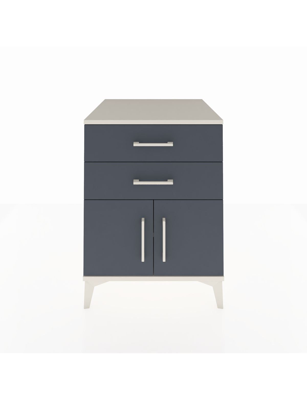 Kronos Komodin Tek Raflı 2 Çekmeceli 2 Kapaklı 60x59x80 Aytaşı-Antrasit