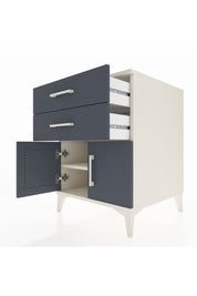 Kronos Komodin Tek Raflı 2 Çekmeceli 2 Kapaklı 60x59x80 Aytaşı-Antrasit