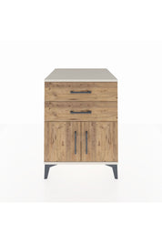 Kronos Komodin Tek Raflı 2 Çekmeceli 2 Kapaklı 60x59x80 Aytaşı-Çam