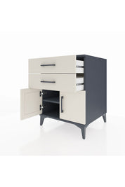 Kronos Komodin Tek Raflı 2 Çekmeceli 2 Kapaklı 60x59x80 Antrasit-Aytaşı