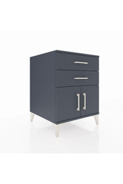 Kronos Komodin Tek Raflı 2 Çekmeceli 2 Kapaklı 60x59x80 Antrasit-Antrasit