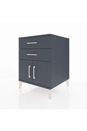 Kronos Komodin Tek Raflı 2 Çekmeceli 2 Kapaklı 60x59x80 Antrasit-Antrasit