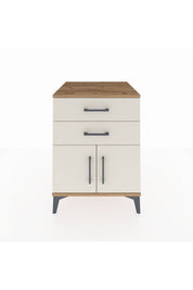 Kronos Komodin Tek Raflı 2 Çekmeceli 2 Kapaklı 60x59x80 Çam-Aytaşı