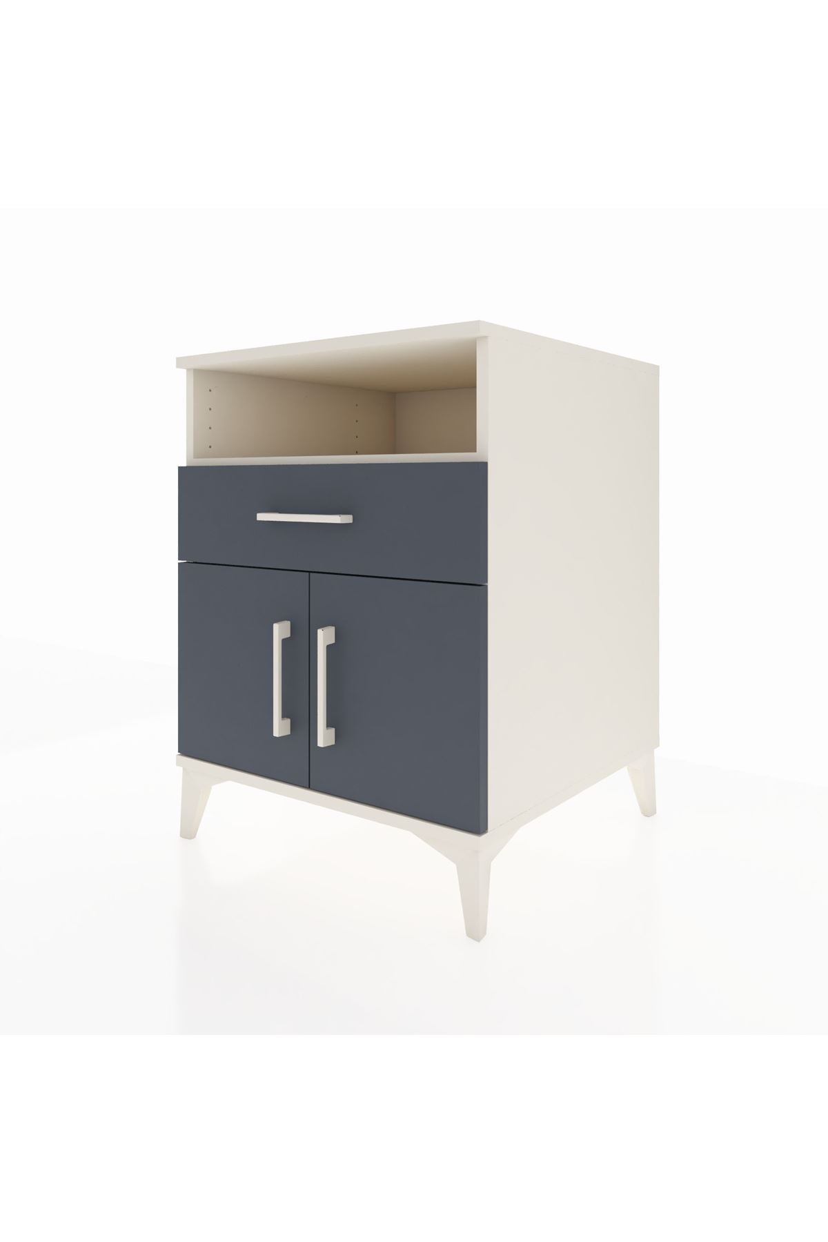 Kronos Komodin 2 Raflı Tek Çekmeceli 2 Kapaklı 60x59x80 Aytaşı-Antrasit