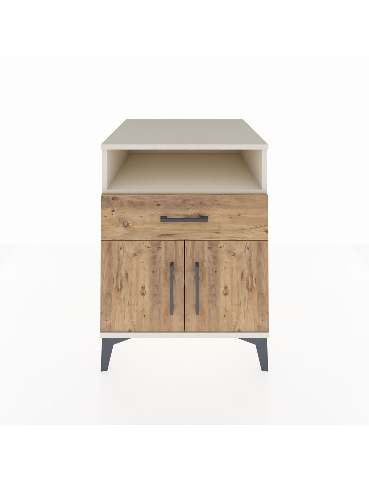 Kronos Komodin 2 Raflı Tek Çekmeceli 2 Kapaklı 60x59x80 Aytaşı-Çam