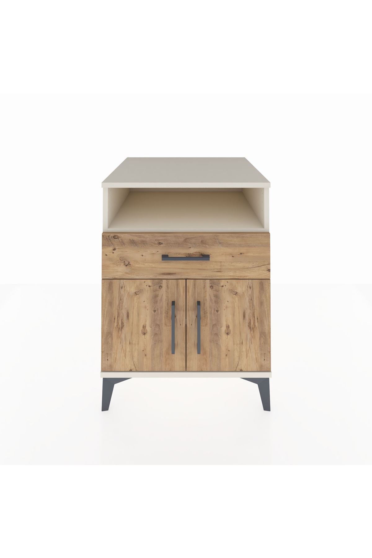 Kronos Komodin 2 Raflı Tek Çekmeceli 2 Kapaklı 60x59x80 Aytaşı-Çam