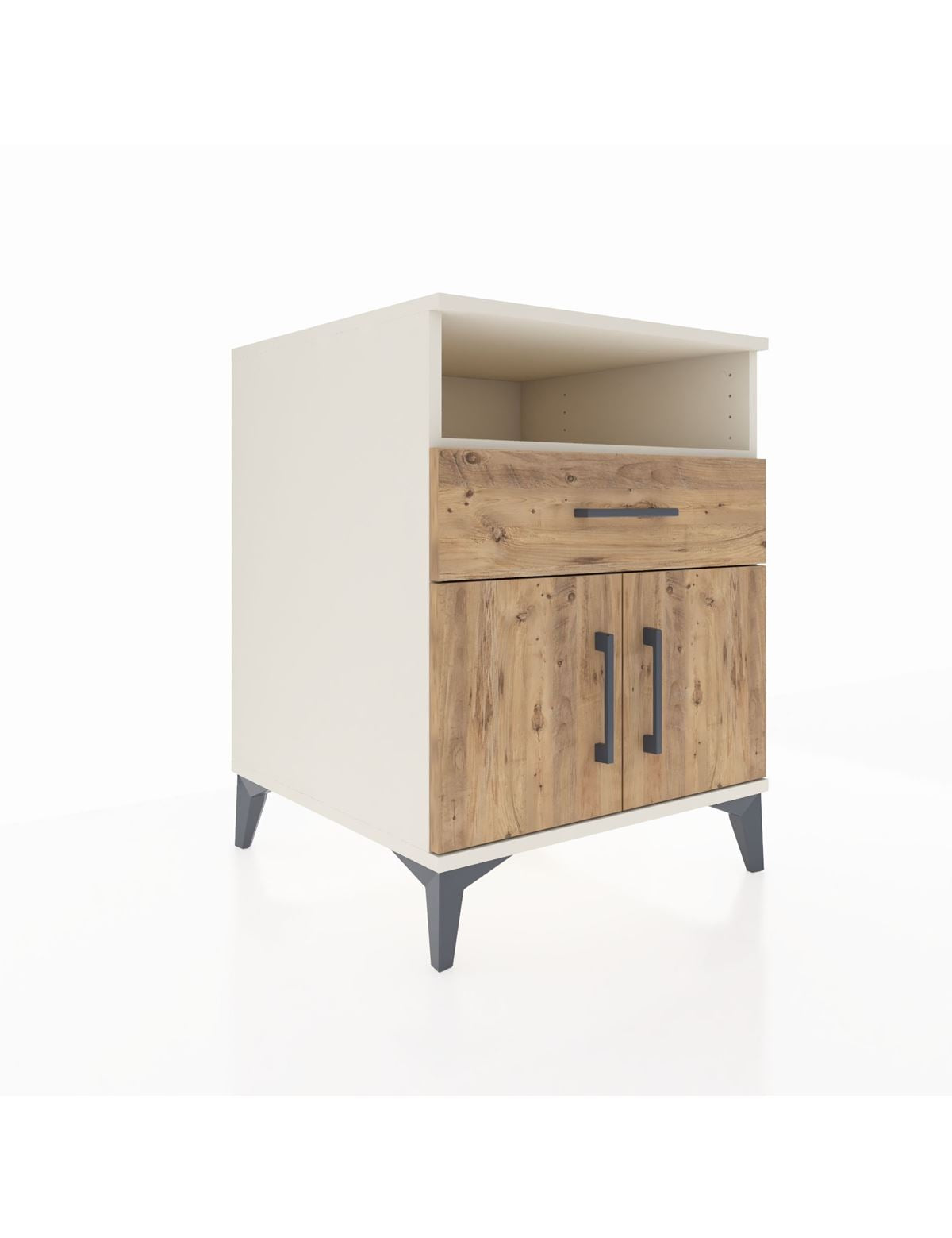 Kronos Komodin 2 Raflı Tek Çekmeceli 2 Kapaklı 60x59x80 Aytaşı-Çam