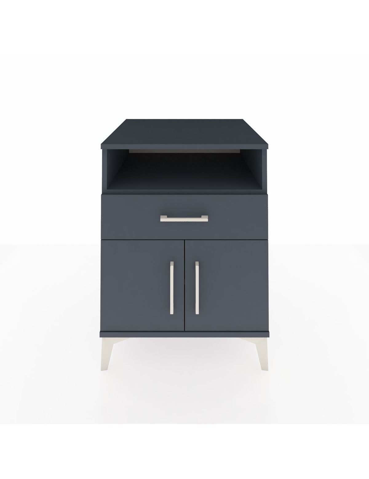 Kronos Komodin 2 Raflı Tek Çekmeceli 2 Kapaklı 60x59x80 Antrasit-Antrasit