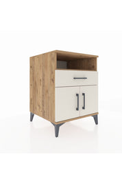 Kronos Komodin 2 Raflı Tek Çekmeceli 2 Kapaklı 60x59x80 Çam-Aytaşı