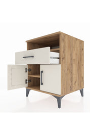 Kronos Komodin 2 Raflı Tek Çekmeceli 2 Kapaklı 60x59x80 Çam-Aytaşı