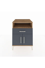 Kronos Komodin 2 Raflı Tek Çekmeceli 2 Kapaklı 60x59x80 Çam-Antrasit