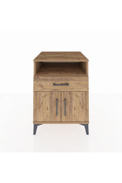 Kronos Komodin 2 Raflı Tek Çekmeceli 2 Kapaklı 60x59x80 Çam-Çam