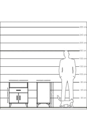 Kronos Komodin 2 Raflı Tek Çekmeceli 2 Kapaklı 60x59x80 Çam-Çam