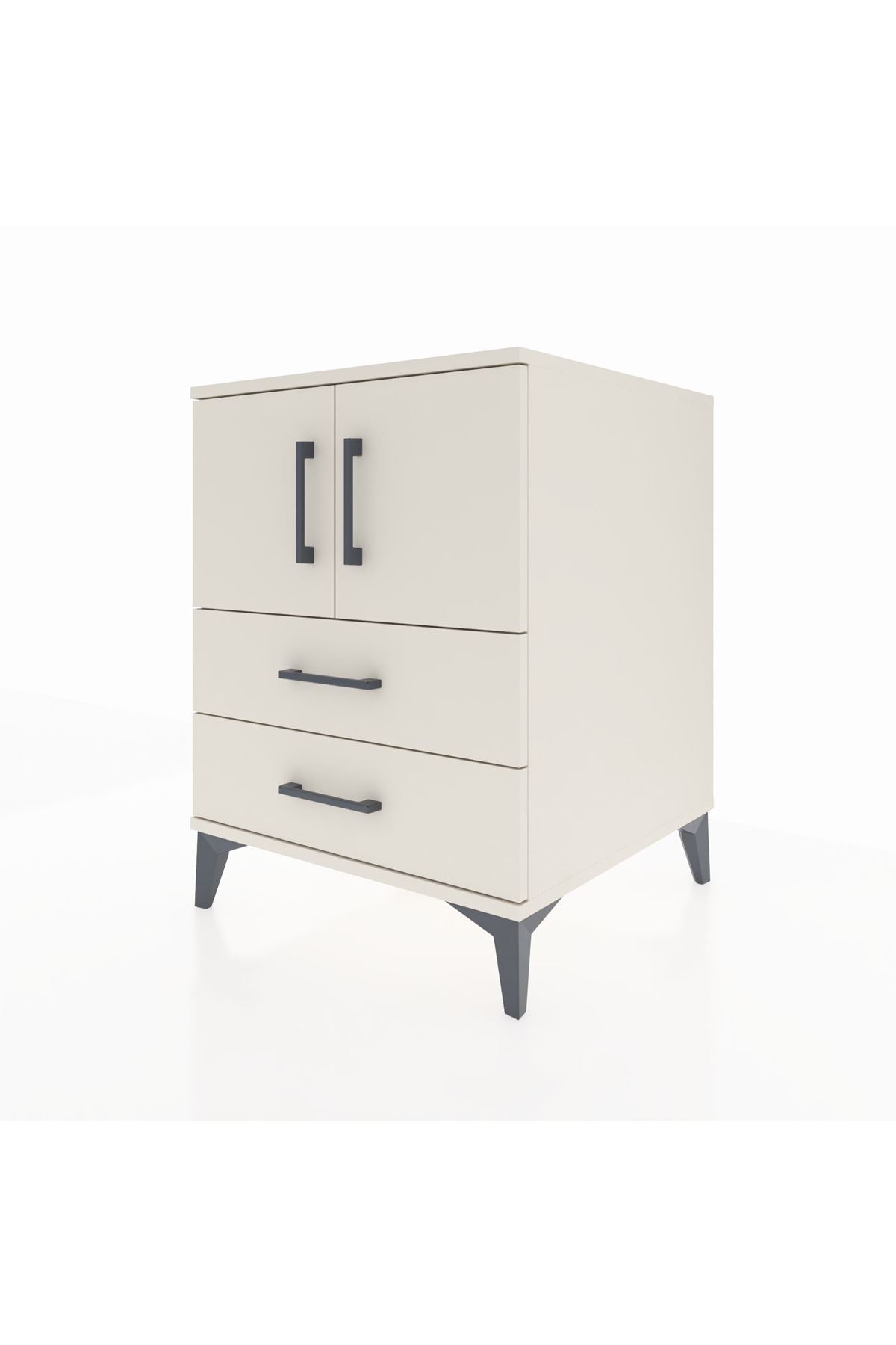 Kronos Komodin 2 Raflı 2 Çekmeceli 2 Kapaklı 60x59x80 Aytaşı-Aytaşı