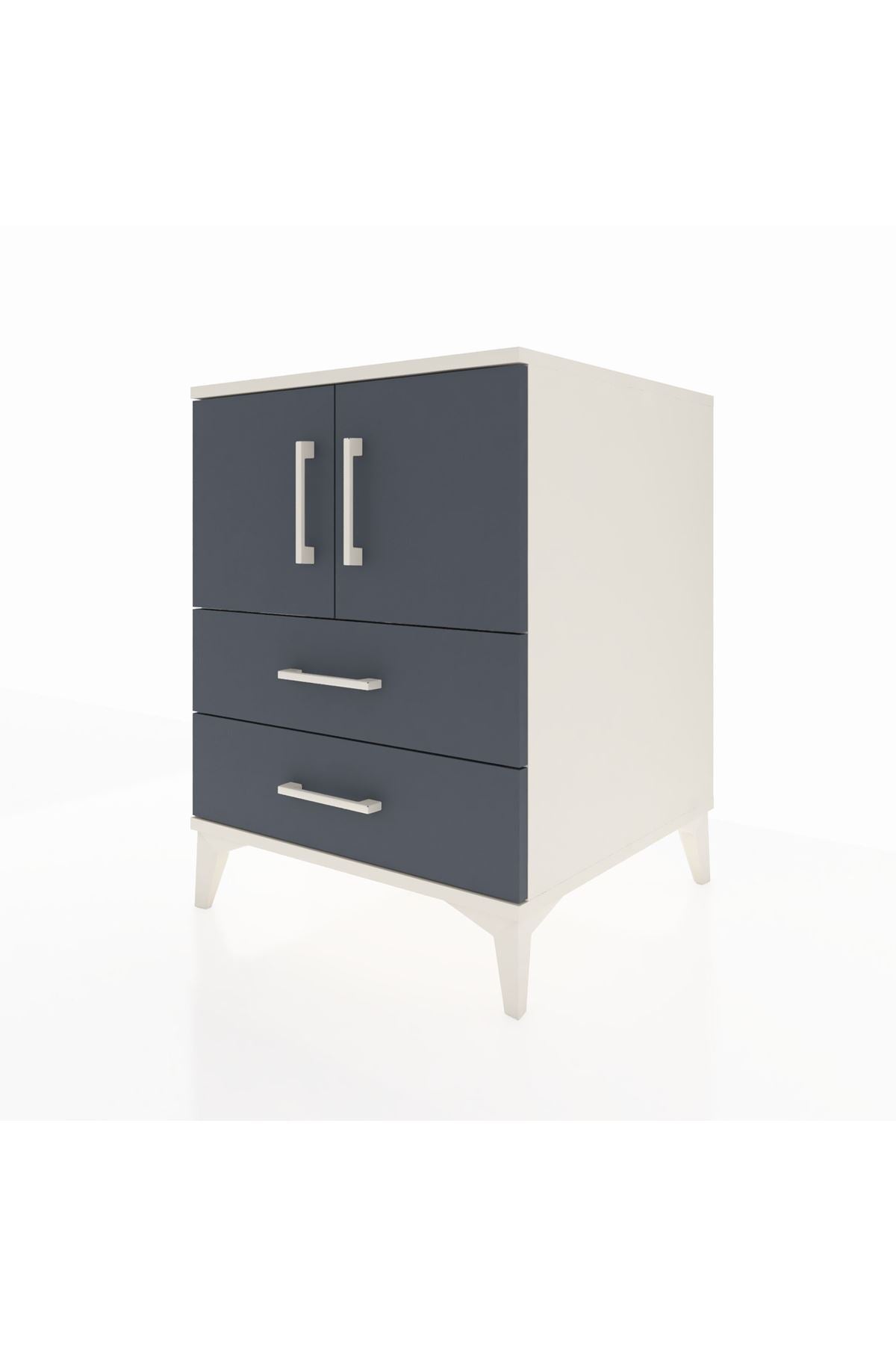 Kronos Komodin 2 Raflı 2 Çekmeceli 2 Kapaklı 60x59x80 Aytaşı-Antrasit