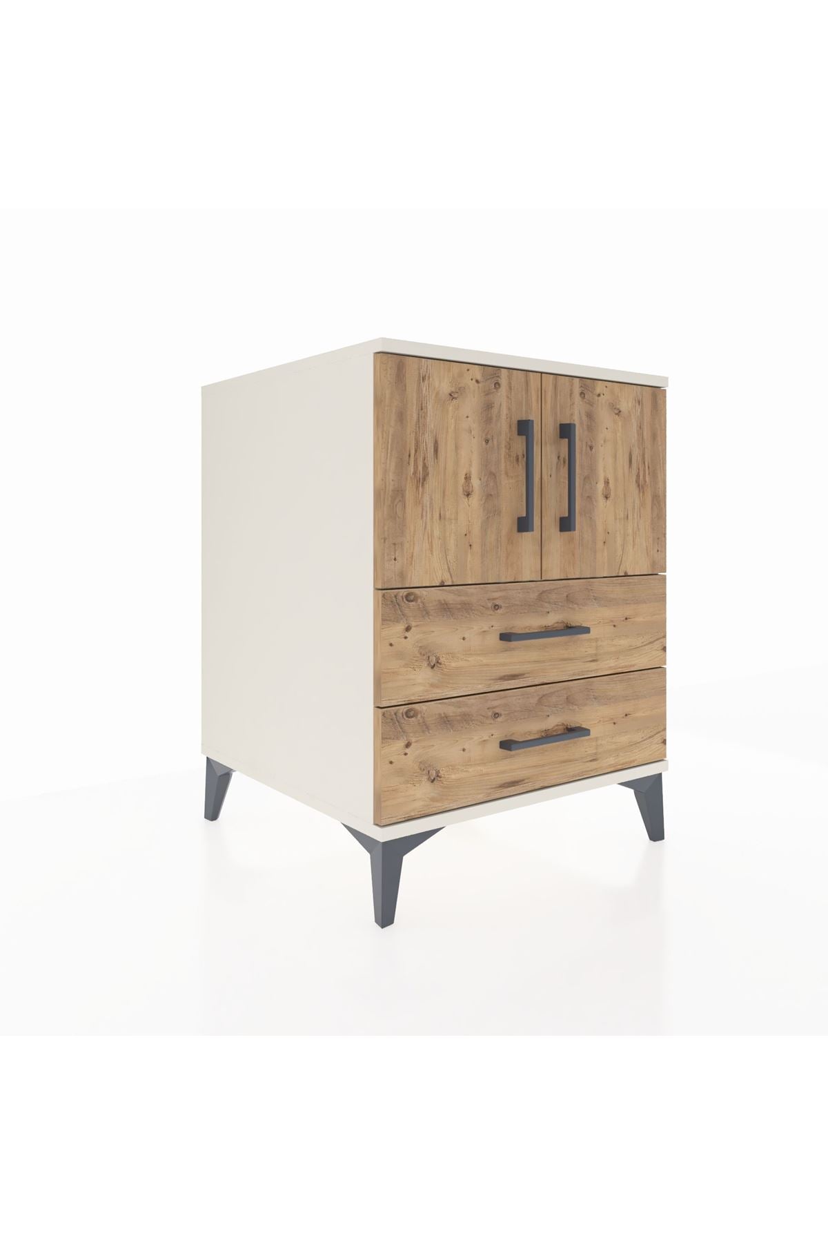 Kronos Komodin 2 Raflı 2 Çekmeceli 2 Kapaklı 60x59x80 Aytaşı-Çam