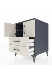 Kronos Komodin 2 Raflı 2 Çekmeceli 2 Kapaklı 60x59x80 Antrasit-Aytaşı