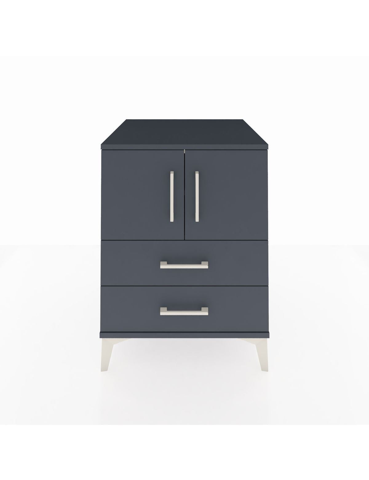 Kronos Komodin 2 Raflı 2 Çekmeceli 2 Kapaklı 60x59x80 Antrasit-Antrasit