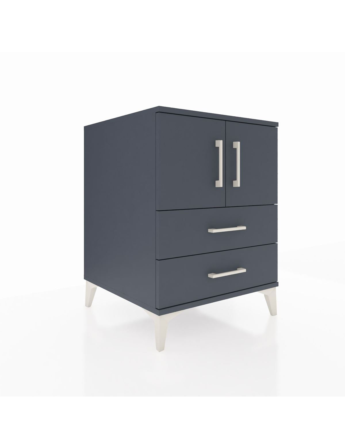 Kronos Komodin 2 Raflı 2 Çekmeceli 2 Kapaklı 60x59x80 Antrasit-Antrasit