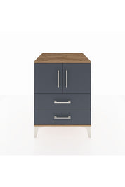 Kronos Komodin 2 Raflı 2 Çekmeceli 2 Kapaklı 60x59x80 Çam-Antrasit