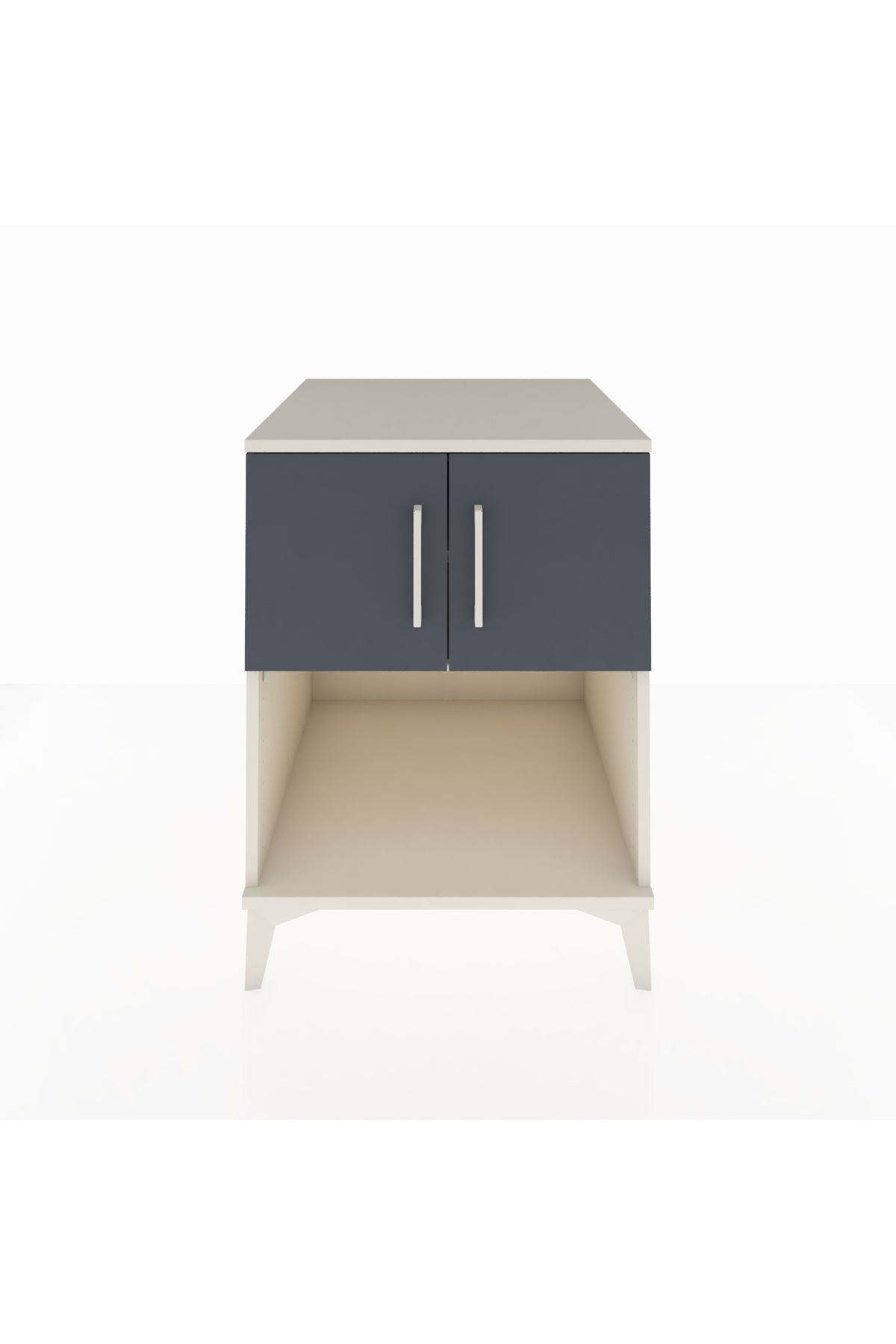 Kronos Komodin 2 Raflı 2 Kapaklı 60x59x80 Aytaşı-Antrasit