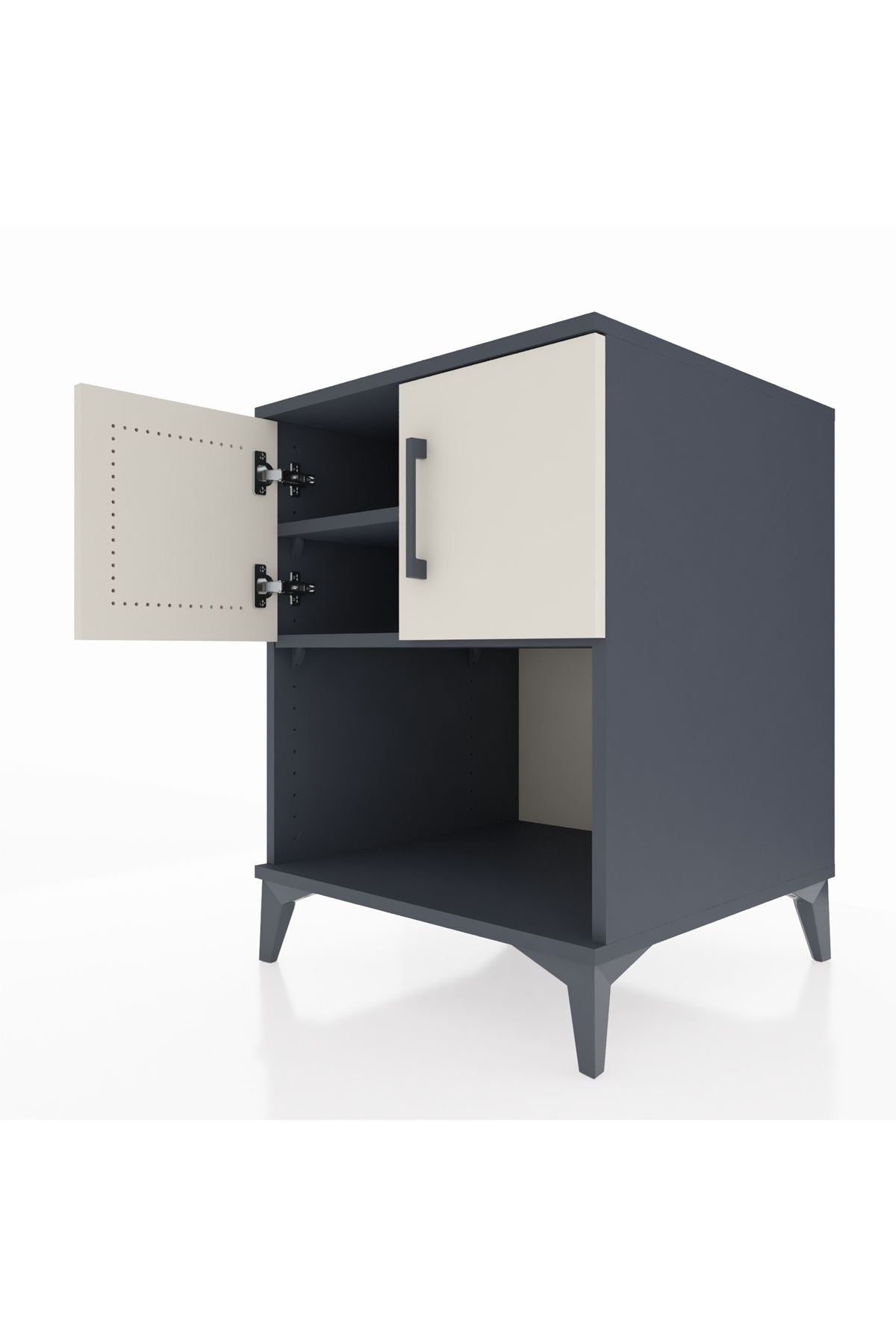 Kronos Komodin 2 Raflı 2 Kapaklı 60x59x80 Antrasit-Aytaşı