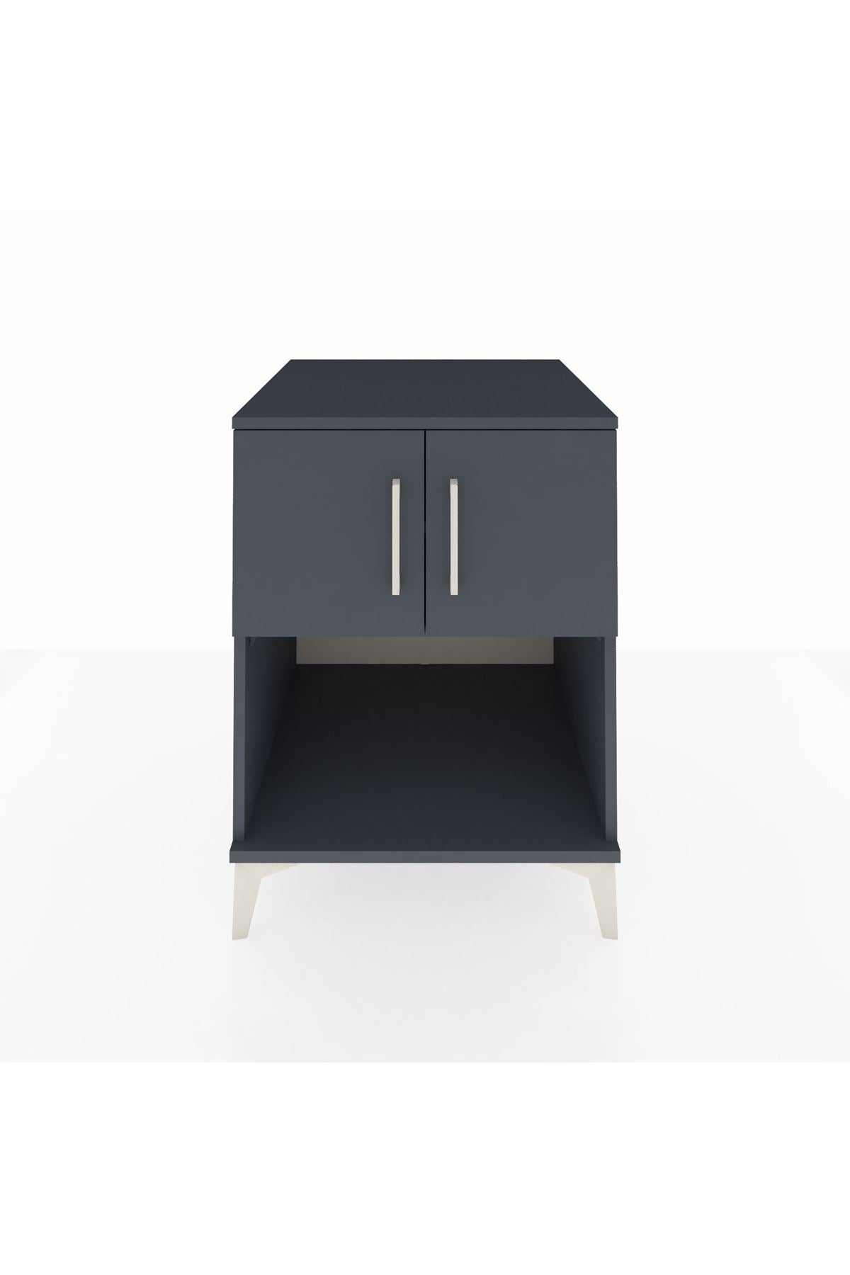 Kronos Komodin 2 Raflı 2 Kapaklı 60x59x80 Antrasit-Antrasit