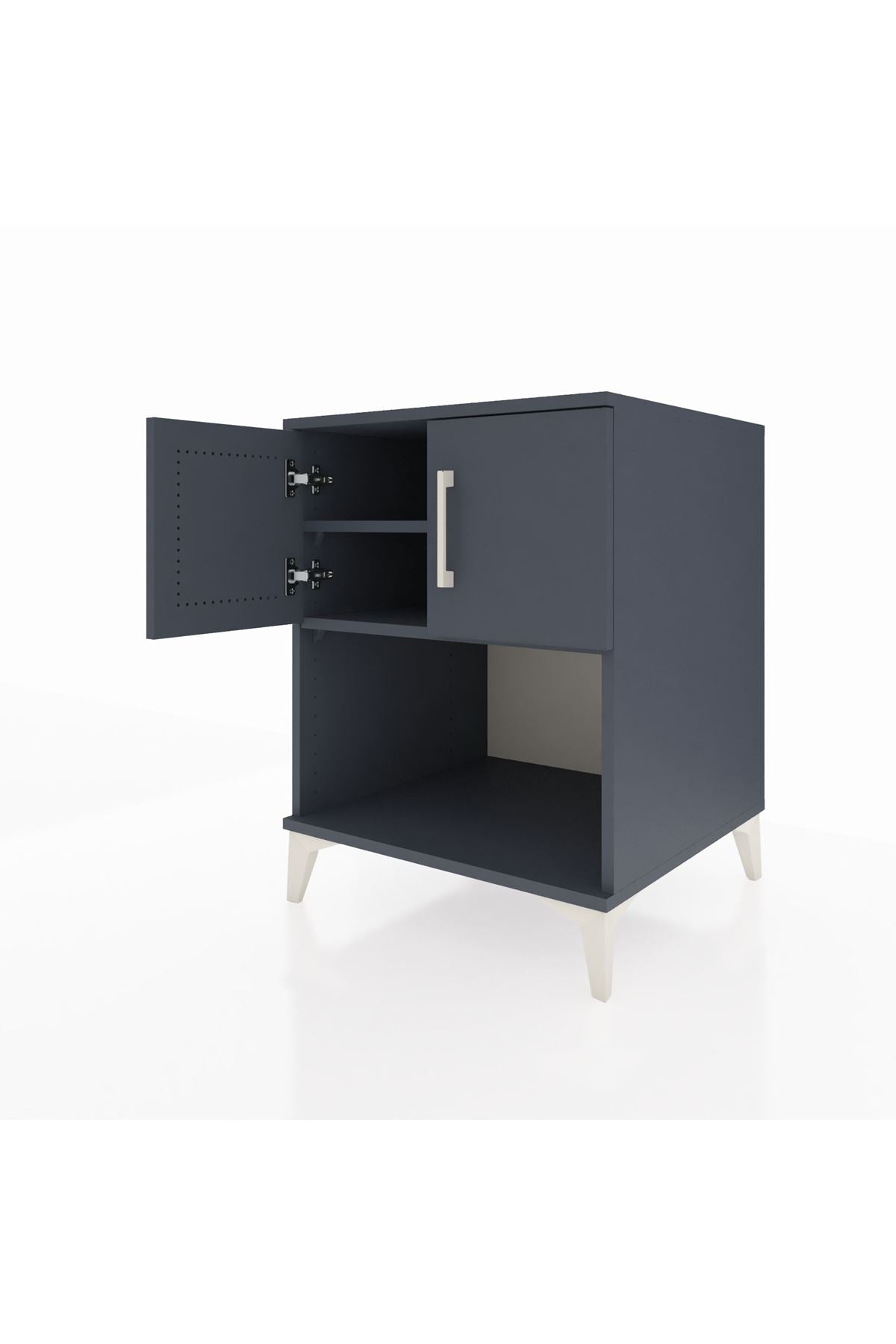 Kronos Komodin 2 Raflı 2 Kapaklı 60x59x80 Antrasit-Antrasit