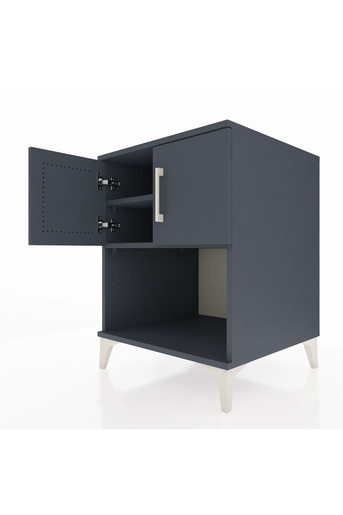 Kronos Komodin 2 Raflı 2 Kapaklı 60x59x80 Antrasit-Antrasit