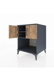 Kronos Komodin 2 Raflı 2 Kapaklı 60x59x80 Antrasit-Çam