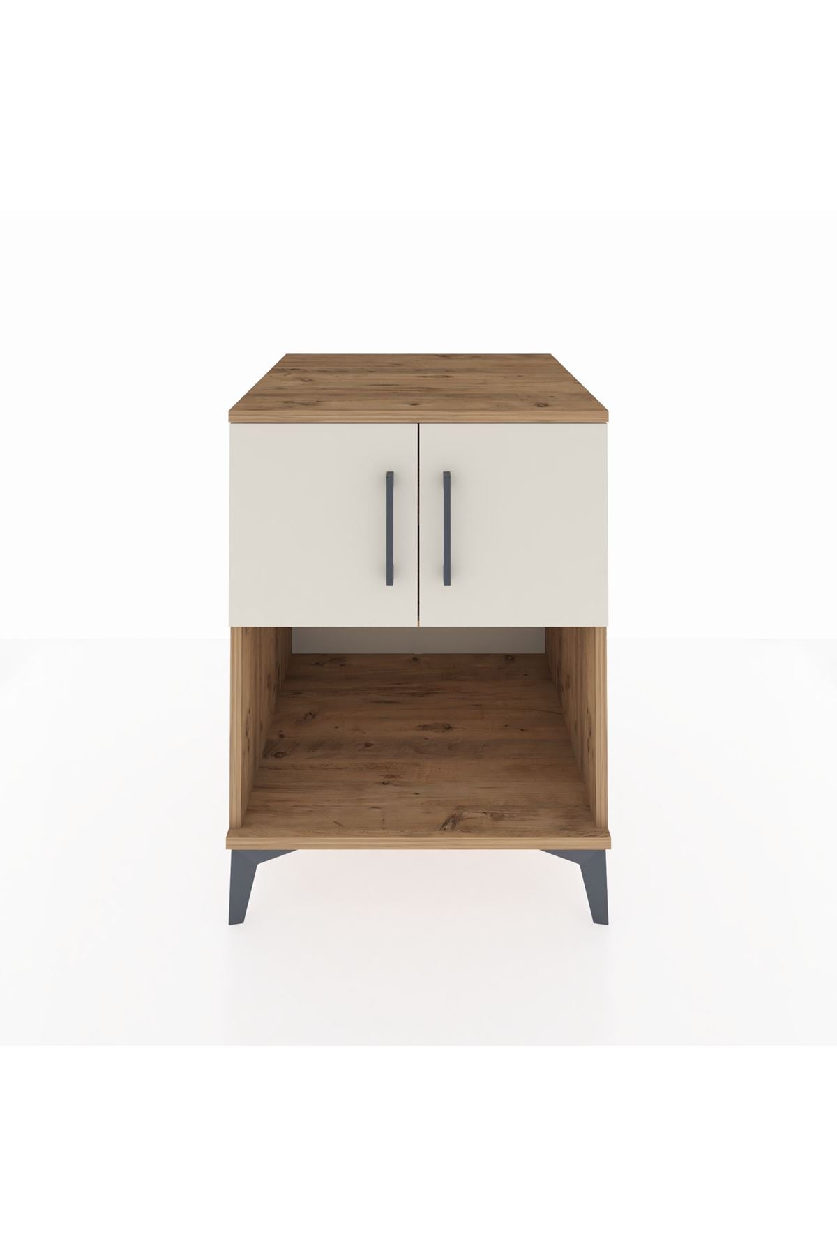 Kronos Komodin 2 Raflı 2 Kapaklı 60x59x80 Çam-Aytaşı