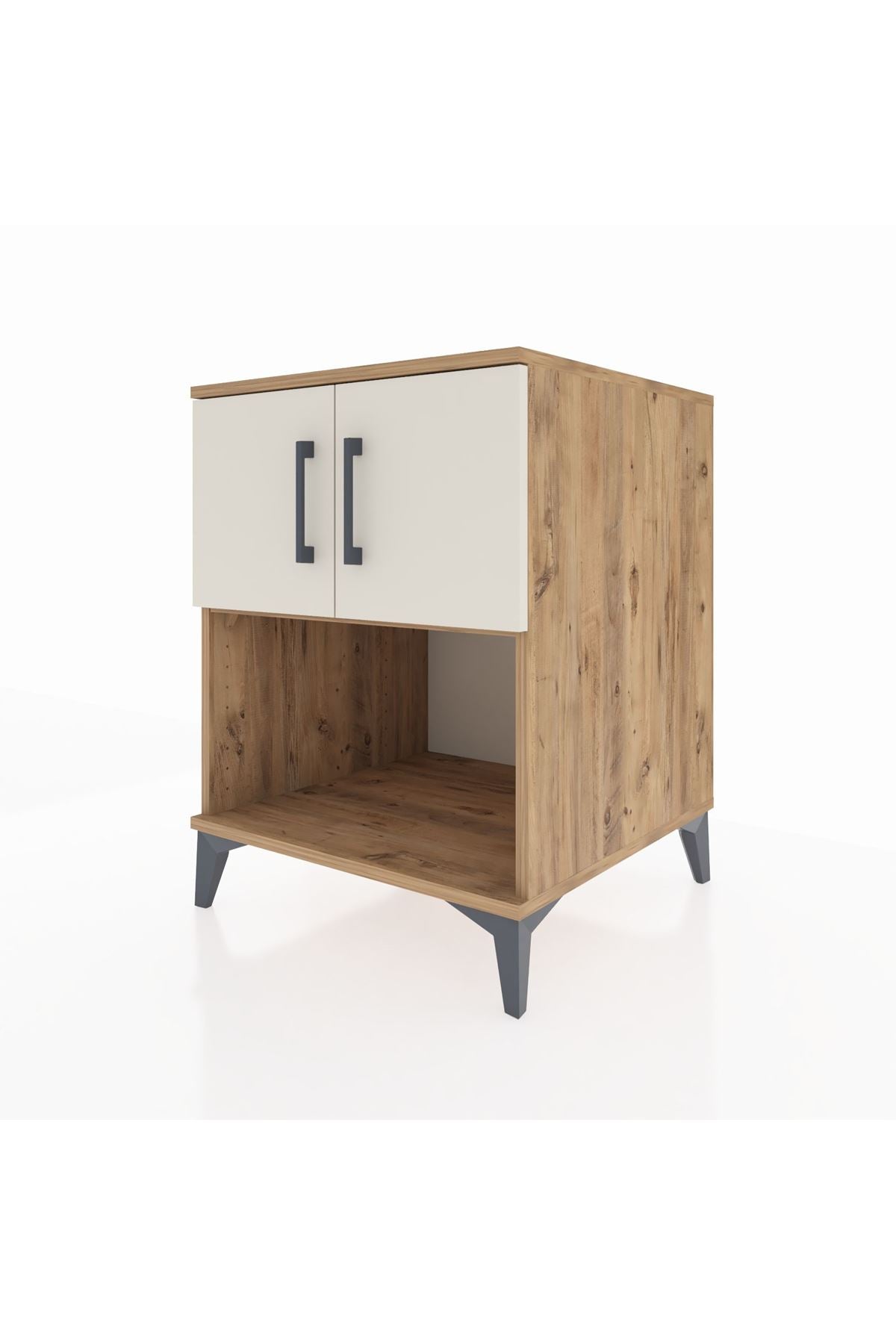 Kronos Komodin 2 Raflı 2 Kapaklı 60x59x80 Çam-Aytaşı