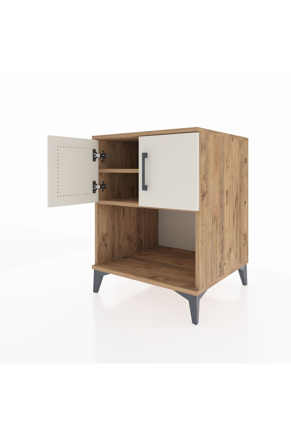 Kronos Komodin 2 Raflı 2 Kapaklı 60x59x80 Çam-Aytaşı