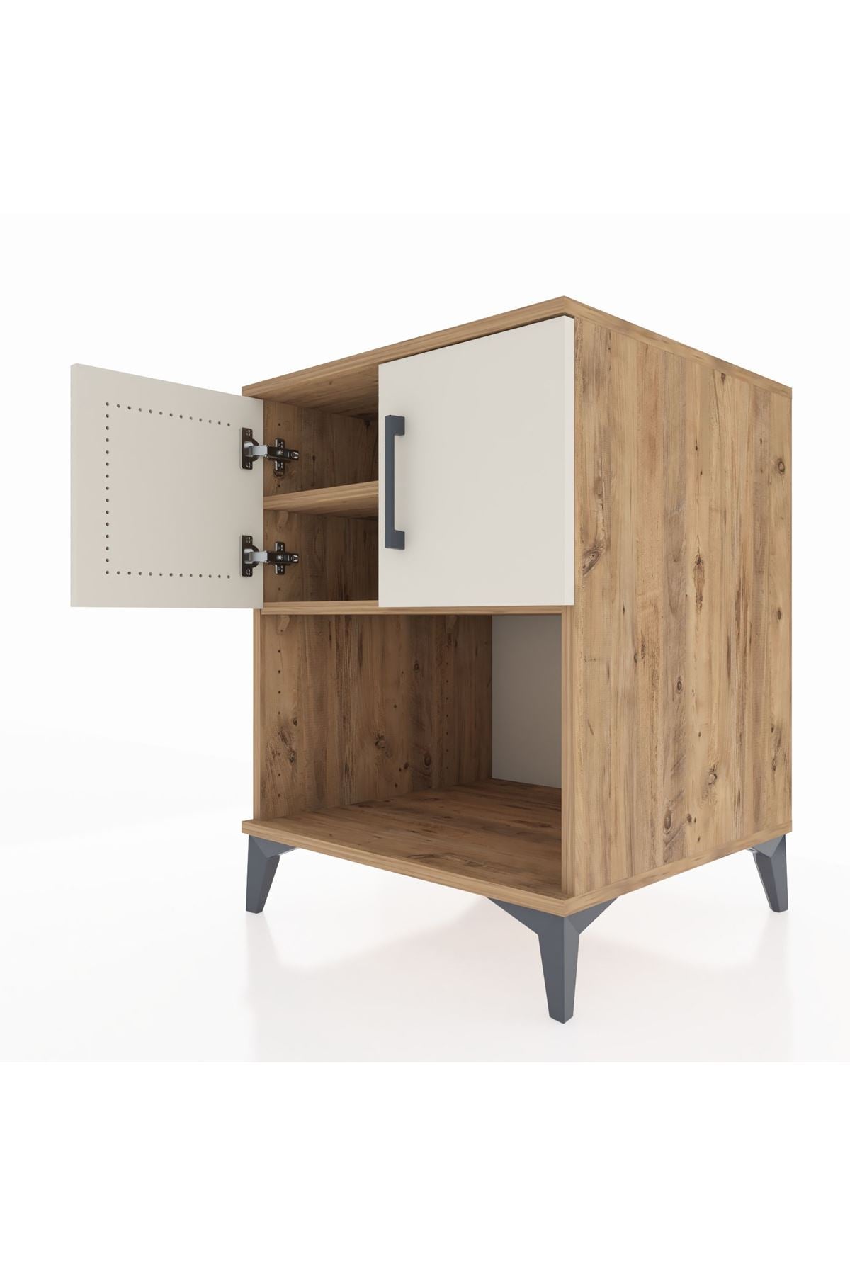 Kronos Komodin 2 Raflı 2 Kapaklı 60x59x80 Çam-Aytaşı