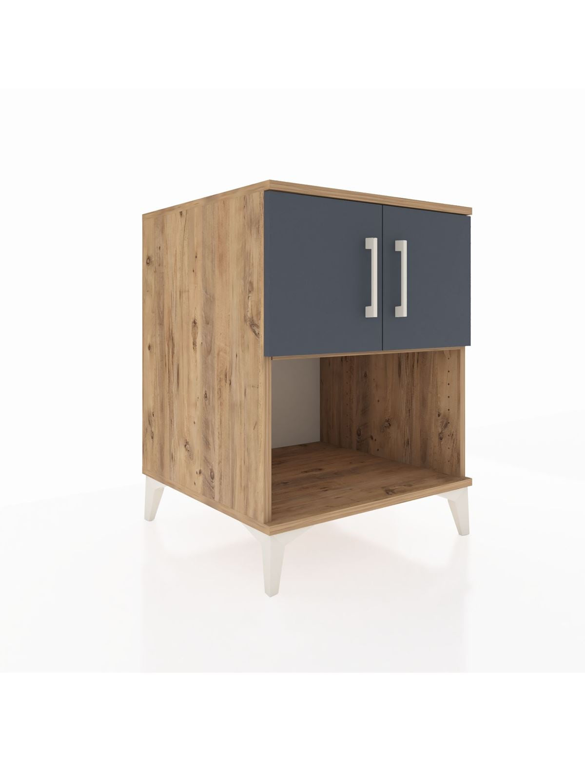 Kronos Komodin 2 Raflı 2 Kapaklı 60x59x80 Çam-Antrasit