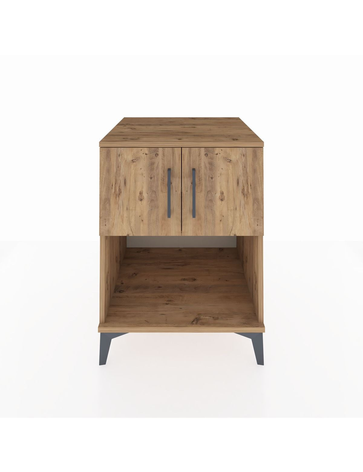 Kronos Komodin 2 Raflı 2 Kapaklı 60x59x80 Çam-Çam