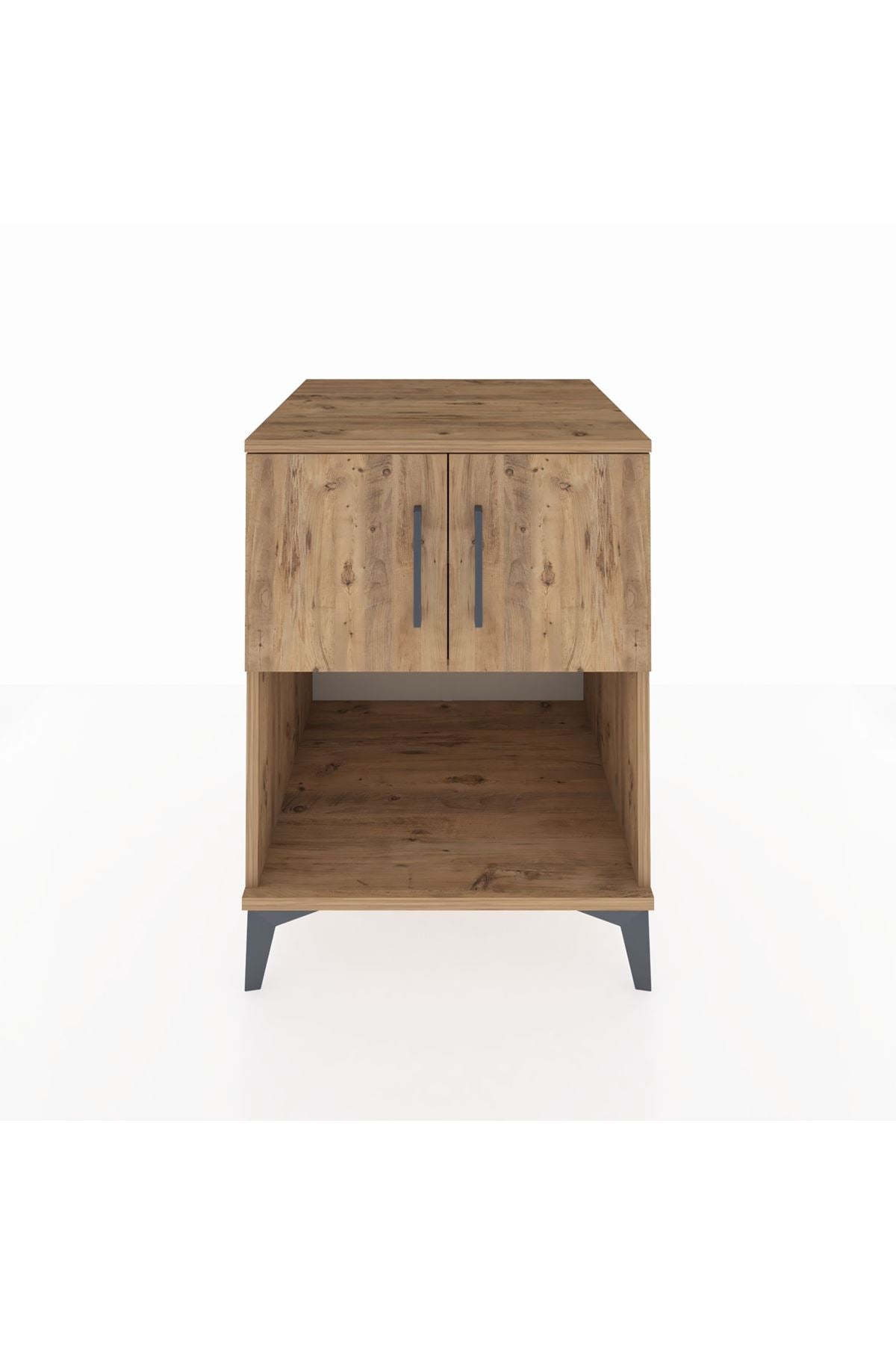 Kronos Komodin 2 Raflı 2 Kapaklı 60x59x80 Çam-Çam