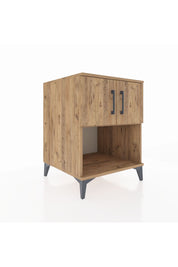 Kronos Komodin 2 Raflı 2 Kapaklı 60x59x80 Çam-Çam