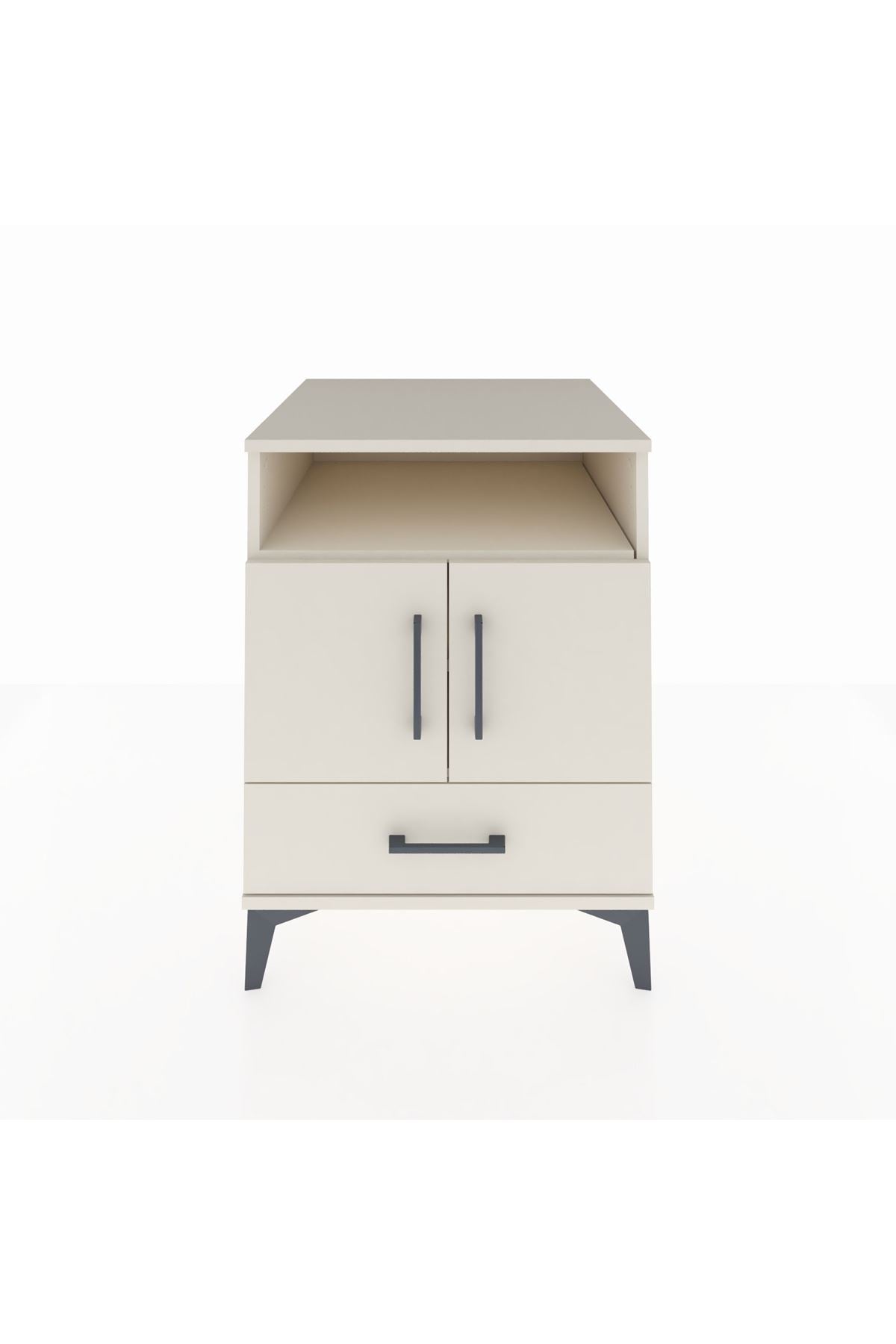 Kronos Komodin 3 Raflı Tek Çekmeceli 2 Kapaklı 60x59x80 Aytaşı-Aytaşı