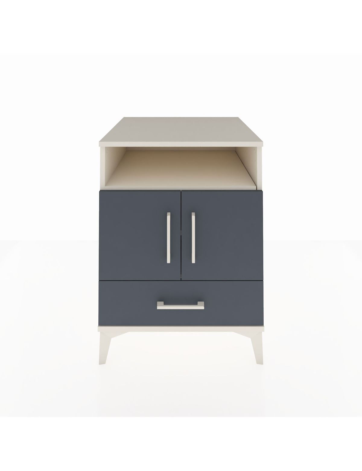 Kronos Komodin 3 Raflı Tek Çekmeceli 2 Kapaklı 60x59x80 Aytaşı-Antrasit