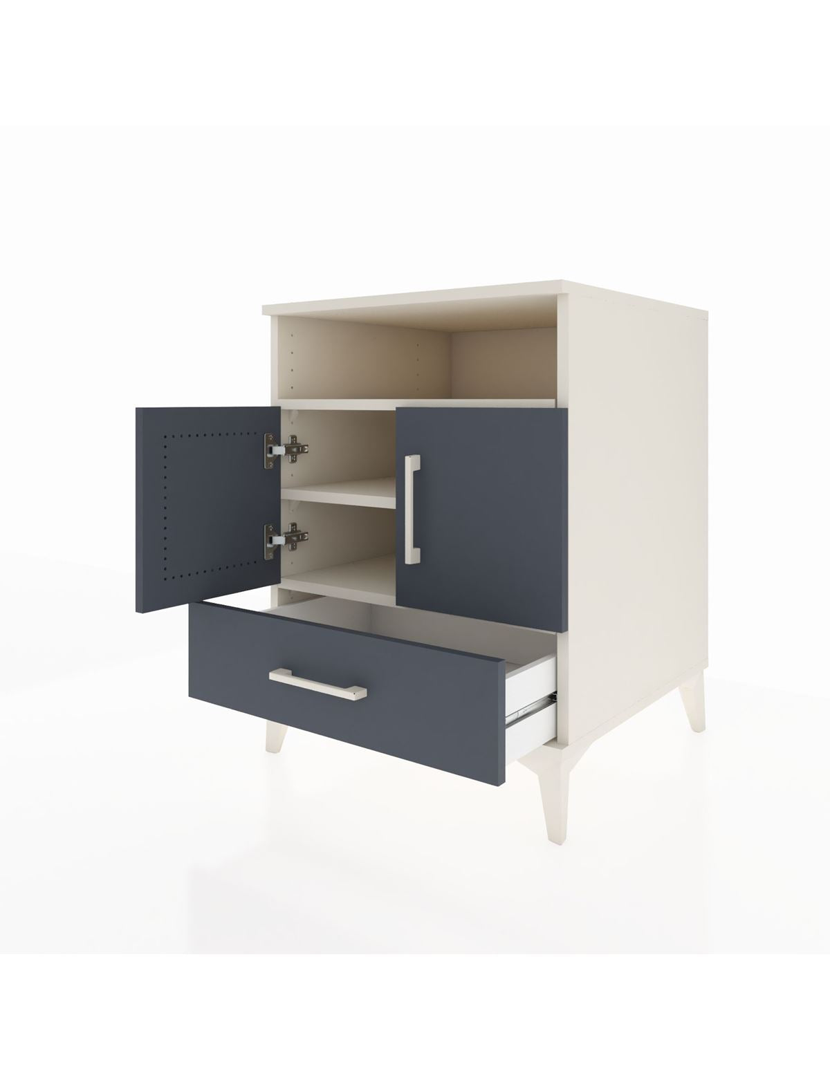 Kronos Komodin 3 Raflı Tek Çekmeceli 2 Kapaklı 60x59x80 - S79M017V2C