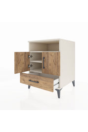 Kronos Komodin 3 Raflı Tek Çekmeceli 2 Kapaklı 60x59x80 Aytaşı-Çam