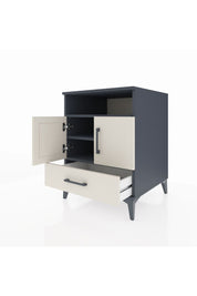 Kronos Komodin 3 Raflı Tek Çekmeceli 2 Kapaklı 60x59x80 Antrasit-Aytaşı