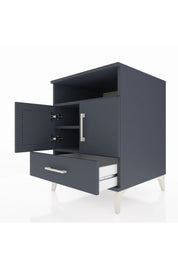 Kronos Komodin 3 Raflı Tek Çekmeceli 2 Kapaklı 60x59x80 Antrasit-Antrasit