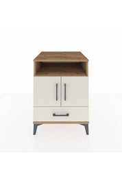 Kronos Komodin 3 Raflı Tek Çekmeceli 2 Kapaklı 60x59x80 Çam-Aytaşı