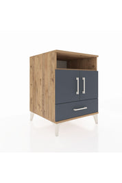 Kronos Komodin 3 Raflı Tek Çekmeceli 2 Kapaklı 60x59x80 Çam-Antrasit